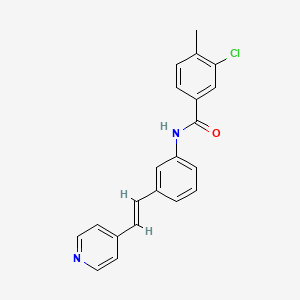 molecular formula C21H17ClN2O B11483087 Benzamide, 3-chloro-4-methyl-N-[3-[2-(4-pyridinyl)ethenyl]phenyl]- 