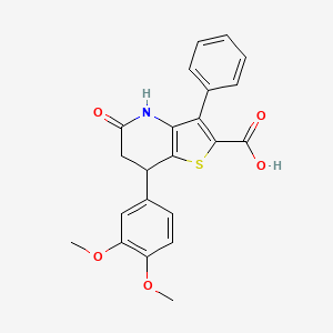 7-(3,4-Dimethoxyphenyl)-5-oxo-3-phenyl-4,5,6,7-tetrahydrothieno[3,2-b]pyridine-2-carboxylic acid