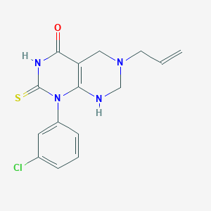 molecular formula C15H15ClN4OS B11483135 1-(3-chlorophenyl)-6-(prop-2-en-1-yl)-2-sulfanyl-5,6,7,8-tetrahydropyrimido[4,5-d]pyrimidin-4(1H)-one 