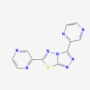 molecular formula C11H6N8S B11483146 3,6-Di(2-pyrazinyl)[1,2,4]triazolo[3,4-b][1,3,4]thiadiazole 