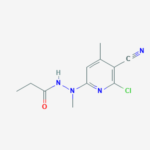 molecular formula C11H13ClN4O B11483155 N'-(6-chloro-5-cyano-4-methylpyridin-2-yl)-N'-methylpropanehydrazide 