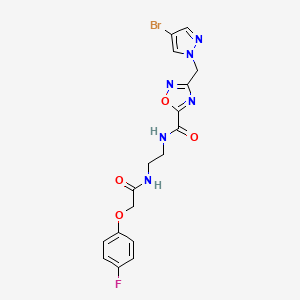 molecular formula C17H16BrFN6O4 B11483174 3-[(4-bromo-1H-pyrazol-1-yl)methyl]-N-(2-{[(4-fluorophenoxy)acetyl]amino}ethyl)-1,2,4-oxadiazole-5-carboxamide 