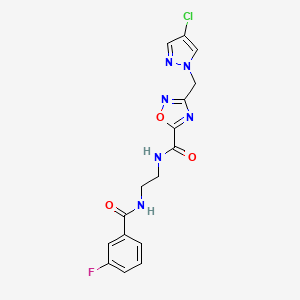 3-[(4-chloro-1H-pyrazol-1-yl)methyl]-N-(2-{[(3-fluorophenyl)carbonyl]amino}ethyl)-1,2,4-oxadiazole-5-carboxamide