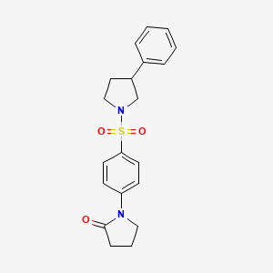 1-{4-[(3-Phenylpyrrolidin-1-yl)sulfonyl]phenyl}pyrrolidin-2-one