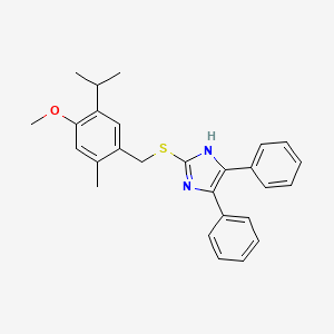 2-{[4-methoxy-2-methyl-5-(propan-2-yl)benzyl]sulfanyl}-4,5-diphenyl-1H-imidazole