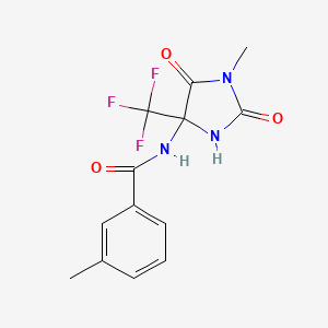 molecular formula C13H12F3N3O3 B11483268 3-methyl-N-[1-methyl-2,5-dioxo-4-(trifluoromethyl)imidazolidin-4-yl]benzamide 