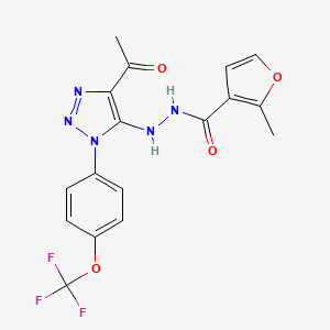 N'-{4-acetyl-1-[4-(trifluoromethoxy)phenyl]-1H-1,2,3-triazol-5-yl}-2-methylfuran-3-carbohydrazide