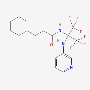 3-cyclohexyl-N-[1,1,1,3,3,3-hexafluoro-2-(pyridin-3-ylamino)propan-2-yl]propanamide