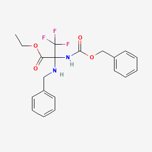 Ethyl 2-(benzylamino)-2-{[(benzyloxy)carbonyl]amino}-3,3,3-trifluoropropanoate