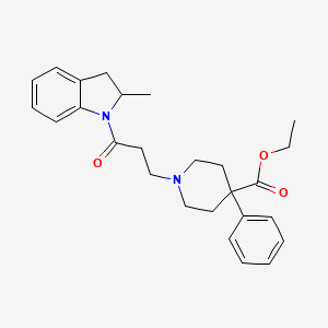 molecular formula C26H32N2O3 B11483303 ethyl 1-[3-(2-methyl-2,3-dihydro-1H-indol-1-yl)-3-oxopropyl]-4-phenylpiperidine-4-carboxylate CAS No. 924836-04-4