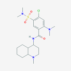 4-chloro-2-(dimethylamino)-5-(dimethylsulfamoyl)-N-(1-methyldecahydroquinolin-4-yl)benzamide