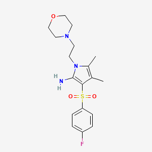 molecular formula C18H24FN3O3S B11483316 3-[(4-fluorophenyl)sulfonyl]-4,5-dimethyl-1-[2-(morpholin-4-yl)ethyl]-1H-pyrrol-2-amine 