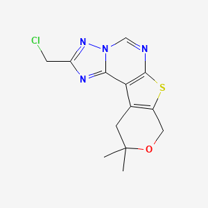 molecular formula C13H13ClN4OS B11483321 4-(chloromethyl)-14,14-dimethyl-13-oxa-10-thia-3,5,6,8-tetrazatetracyclo[7.7.0.02,6.011,16]hexadeca-1(9),2,4,7,11(16)-pentaene 