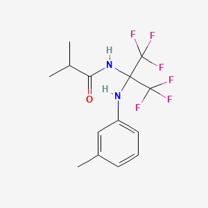 N-{1,1,1,3,3,3-hexafluoro-2-[(3-methylphenyl)amino]propan-2-yl}-2-methylpropanamide