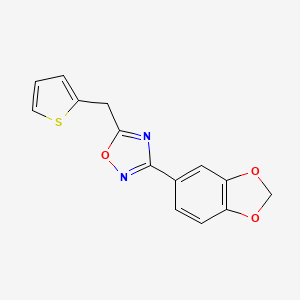 molecular formula C14H10N2O3S B11483403 3-(1,3-Benzodioxol-5-yl)-5-(thiophen-2-ylmethyl)-1,2,4-oxadiazole 