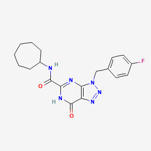 molecular formula C19H21FN6O2 B11483427 N-cycloheptyl-3-(4-fluorobenzyl)-7-hydroxy-3H-[1,2,3]triazolo[4,5-d]pyrimidine-5-carboxamide 