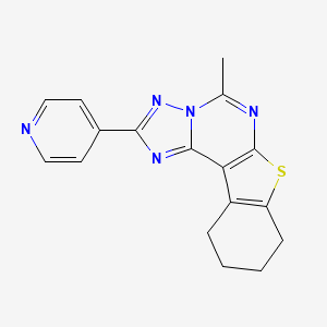 molecular formula C17H15N5S B11483460 5-Methyl-2-(4-pyridyl)-8,9,10,11-tetrahydro[1]benzothieno[3,2-e][1,2,4]triazolo[1,5-c]pyrimidine 