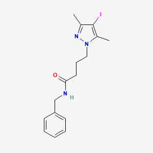 molecular formula C16H20IN3O B11483461 N-benzyl-4-(4-iodo-3,5-dimethyl-1H-pyrazol-1-yl)butanamide 