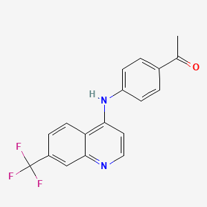 molecular formula C18H13F3N2O B11483463 1-(4-{[7-(Trifluoromethyl)quinolin-4-yl]amino}phenyl)ethanone 