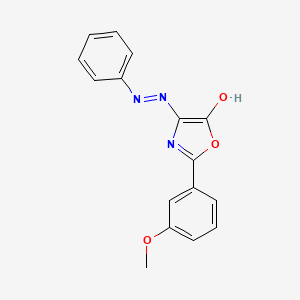 molecular formula C16H13N3O3 B11483464 (4E)-2-(3-methoxyphenyl)-4-(2-phenylhydrazinylidene)-1,3-oxazol-5(4H)-one 