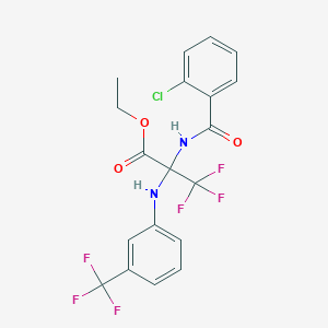 ethyl N-[(2-chlorophenyl)carbonyl]-3,3,3-trifluoro-2-{[3-(trifluoromethyl)phenyl]amino}alaninate