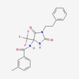 molecular formula C20H18F3N3O3 B11483512 N-[2,5-dioxo-1-(2-phenylethyl)-4-(trifluoromethyl)imidazolidin-4-yl]-3-methylbenzamide 