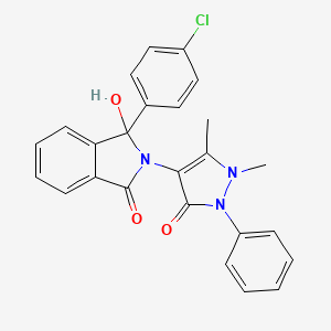 3-(4-chlorophenyl)-2-(1,5-dimethyl-3-oxo-2-phenyl-2,3-dihydro-1H-pyrazol-4-yl)-3-hydroxy-2,3-dihydro-1H-isoindol-1-one