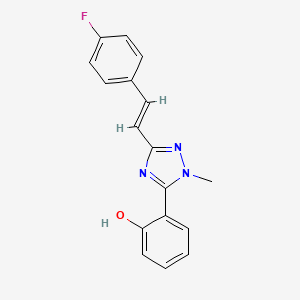 molecular formula C17H14FN3O B11483561 2-{3-[(E)-2-(4-fluorophenyl)ethenyl]-1-methyl-1H-1,2,4-triazol-5-yl}phenol 