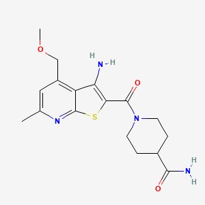 1-{[3-Amino-4-(methoxymethyl)-6-methylthieno[2,3-b]pyridin-2-yl]carbonyl}piperidine-4-carboxamide