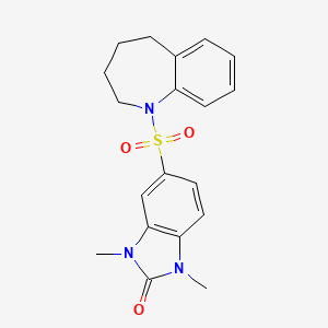 molecular formula C19H21N3O3S B11483587 1,3-dimethyl-5-(2,3,4,5-tetrahydro-1H-1-benzazepin-1-ylsulfonyl)-1,3-dihydro-2H-benzimidazol-2-one 