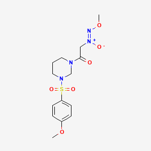 molecular formula C14H20N4O6S B11483601 2-[(Z)-methoxy-NNO-azoxy]-1-{3-[(4-methoxyphenyl)sulfonyl]tetrahydropyrimidin-1(2H)-yl}ethanone 