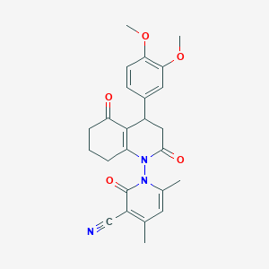 1-[4-(3,4-dimethoxyphenyl)-2,5-dioxo-3,4,5,6,7,8-hexahydroquinolin-1(2H)-yl]-4,6-dimethyl-2-oxo-1,2-dihydropyridine-3-carbonitrile