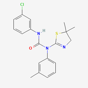 molecular formula C19H20ClN3OS B11483617 3-(3-Chlorophenyl)-1-(5,5-dimethyl-4,5-dihydro-1,3-thiazol-2-yl)-1-(3-methylphenyl)urea 