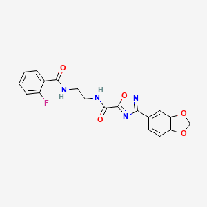 3-(1,3-benzodioxol-5-yl)-N-(2-{[(2-fluorophenyl)carbonyl]amino}ethyl)-1,2,4-oxadiazole-5-carboxamide