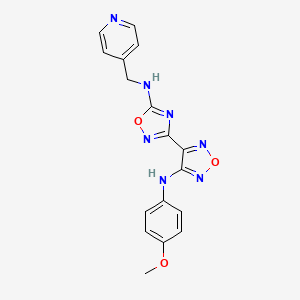 molecular formula C17H15N7O3 B11483654 3-{4-[(4-methoxyphenyl)amino]-1,2,5-oxadiazol-3-yl}-N-(pyridin-4-ylmethyl)-1,2,4-oxadiazol-5-amine 