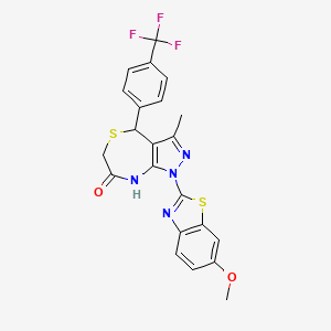 1-(6-methoxy-1,3-benzothiazol-2-yl)-3-methyl-4-[4-(trifluoromethyl)phenyl]-4,8-dihydro-1H-pyrazolo[3,4-e][1,4]thiazepin-7(6H)-one