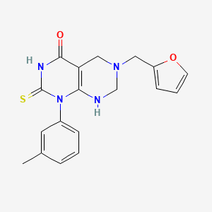 molecular formula C18H18N4O2S B11483677 6-(furan-2-ylmethyl)-1-(3-methylphenyl)-2-sulfanyl-5,6,7,8-tetrahydropyrimido[4,5-d]pyrimidin-4(1H)-one 