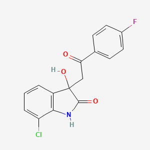 molecular formula C16H11ClFNO3 B11483681 7-chloro-3-[2-(4-fluorophenyl)-2-oxoethyl]-3-hydroxy-1,3-dihydro-2H-indol-2-one 