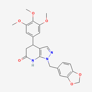 1-(1,3-benzodioxol-5-ylmethyl)-4-(3,4,5-trimethoxyphenyl)-1,4,5,7-tetrahydro-6H-pyrazolo[3,4-b]pyridin-6-one