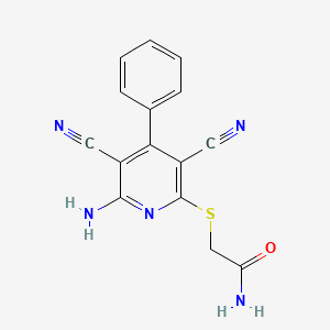 2-[(6-Amino-3,5-dicyano-4-phenylpyridin-2-yl)sulfanyl]acetamide