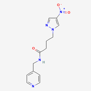 molecular formula C13H15N5O3 B11483710 1H-Pyrazole-1-butanamide, 4-nitro-N-(4-pyridinylmethyl)- 