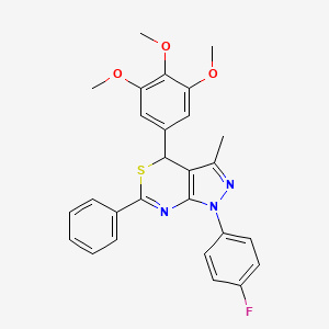 1-(4-Fluorophenyl)-3-methyl-6-phenyl-4-(3,4,5-trimethoxyphenyl)-1,4-dihydropyrazolo[3,4-d][1,3]thiazine