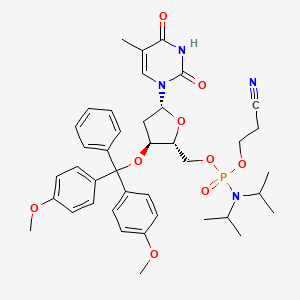 molecular formula C40H49N4O9P B1148372 5/'-O-[(N,N-二异丙氨基)-(2-氰乙氧基)膦酰基]-3/'-O-(4,4/'-二甲氧基三苯甲基)-胸腺嘧啶 CAS No. 134031-86-0