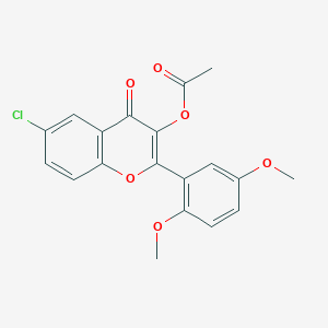 6-chloro-2-(2,5-dimethoxyphenyl)-4-oxo-4H-chromen-3-yl acetate