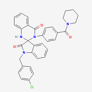 1-(4-chlorobenzyl)-3'-[4-(piperidin-1-ylcarbonyl)phenyl]-1'H-spiro[indole-3,2'-quinazoline]-2,4'(1H,3'H)-dione