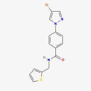 4-(4-bromo-1H-pyrazol-1-yl)-N-(thiophen-2-ylmethyl)benzamide