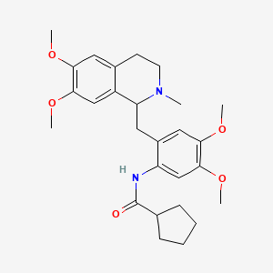 N-{2-[(6,7-dimethoxy-2-methyl-1,2,3,4-tetrahydroisoquinolin-1-yl)methyl]-4,5-dimethoxyphenyl}cyclopentanecarboxamide