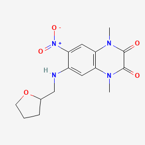 1,4-Dimethyl-6-nitro-7-[(tetrahydrofuran-2-ylmethyl)amino]-1,4-dihydroquinoxaline-2,3-dione