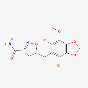 5-[(4,6-Dibromo-7-methoxy-1,3-benzodioxol-5-yl)methyl]-4,5-dihydro-1,2-oxazole-3-carboxamide