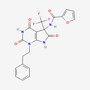 N-[4-hydroxy-2,6-dioxo-1-(2-phenylethyl)-5-(trifluoromethyl)-2,5,6,7-tetrahydro-1H-pyrrolo[2,3-d]pyrimidin-5-yl]furan-2-carboxamide